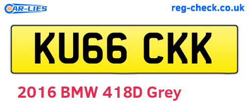 KU66CKK are the vehicle registration plates.