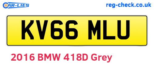 KV66MLU are the vehicle registration plates.