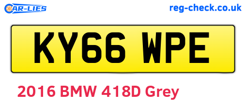 KY66WPE are the vehicle registration plates.