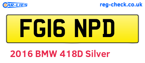 FG16NPD are the vehicle registration plates.