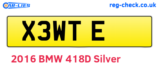 X3WTE are the vehicle registration plates.