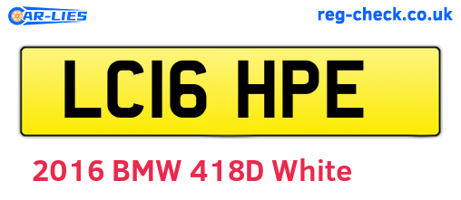 LC16HPE are the vehicle registration plates.