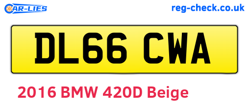 DL66CWA are the vehicle registration plates.