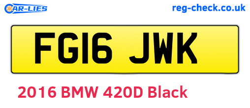 FG16JWK are the vehicle registration plates.