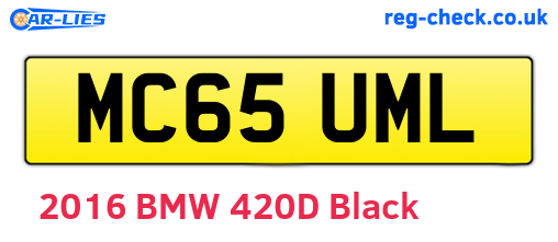 MC65UML are the vehicle registration plates.