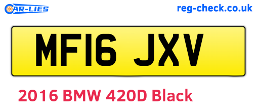 MF16JXV are the vehicle registration plates.