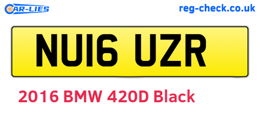 NU16UZR are the vehicle registration plates.