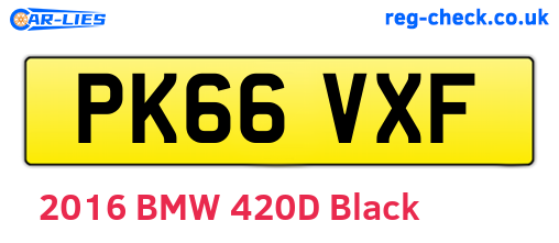 PK66VXF are the vehicle registration plates.