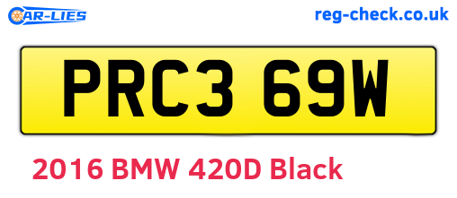 PRC369W are the vehicle registration plates.