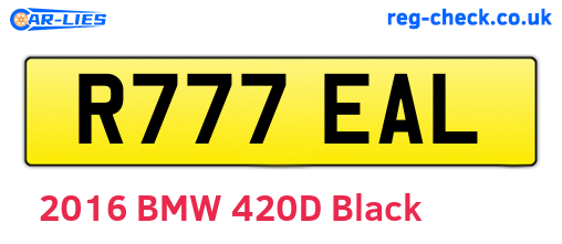 R777EAL are the vehicle registration plates.