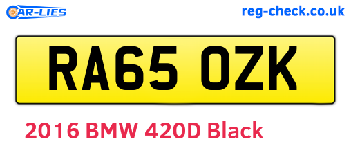 RA65OZK are the vehicle registration plates.