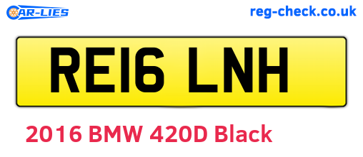 RE16LNH are the vehicle registration plates.