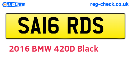 SA16RDS are the vehicle registration plates.