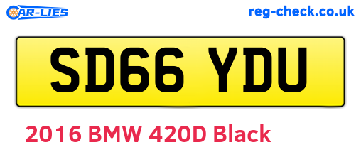 SD66YDU are the vehicle registration plates.