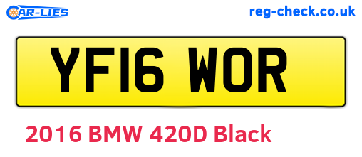 YF16WOR are the vehicle registration plates.