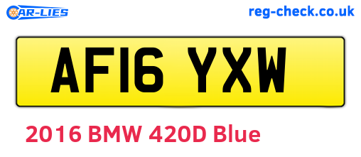 AF16YXW are the vehicle registration plates.