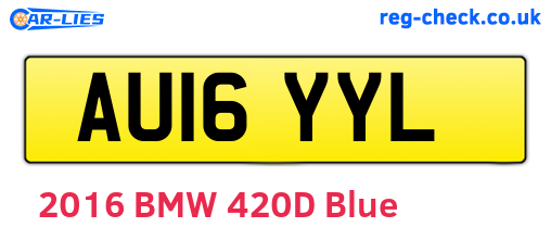 AU16YYL are the vehicle registration plates.