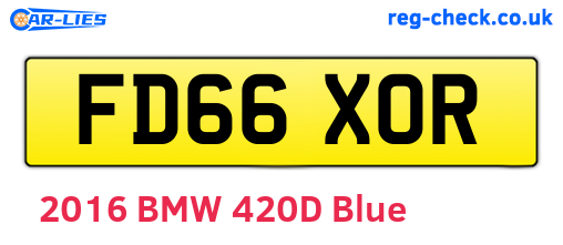 FD66XOR are the vehicle registration plates.