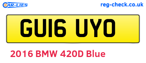 GU16UYO are the vehicle registration plates.
