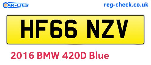 HF66NZV are the vehicle registration plates.