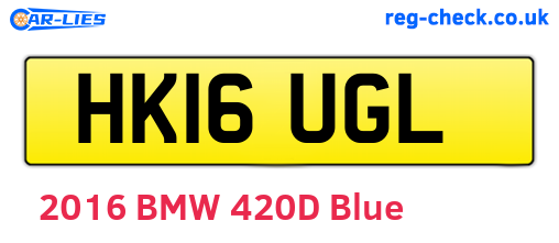 HK16UGL are the vehicle registration plates.