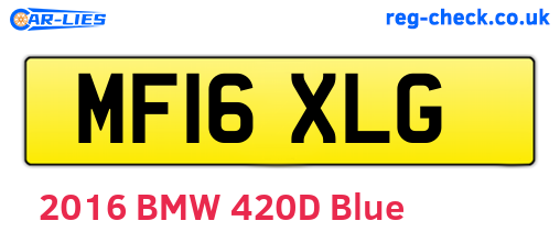 MF16XLG are the vehicle registration plates.