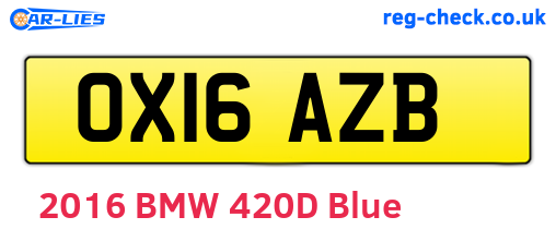 OX16AZB are the vehicle registration plates.