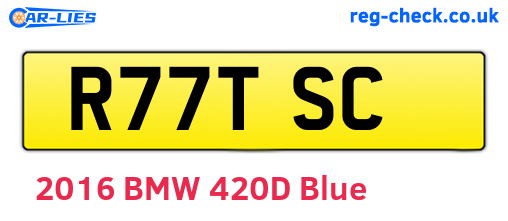 R77TSC are the vehicle registration plates.