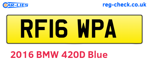 RF16WPA are the vehicle registration plates.