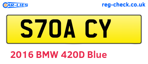 S70ACY are the vehicle registration plates.
