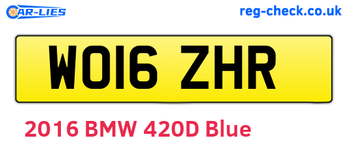 WO16ZHR are the vehicle registration plates.