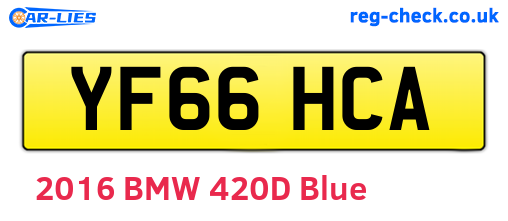 YF66HCA are the vehicle registration plates.