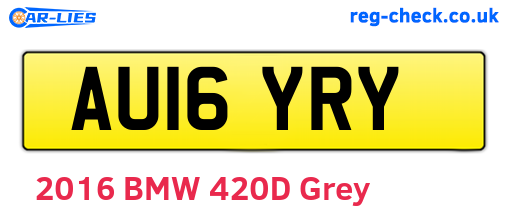 AU16YRY are the vehicle registration plates.
