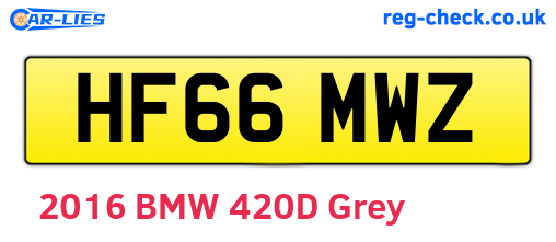 HF66MWZ are the vehicle registration plates.