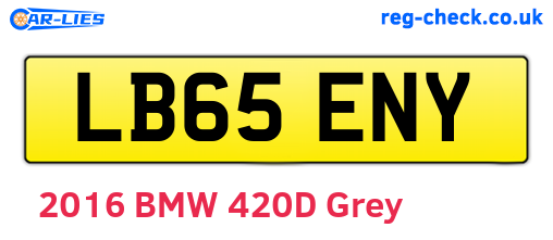 LB65ENY are the vehicle registration plates.