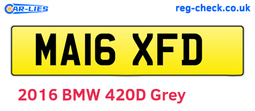 MA16XFD are the vehicle registration plates.