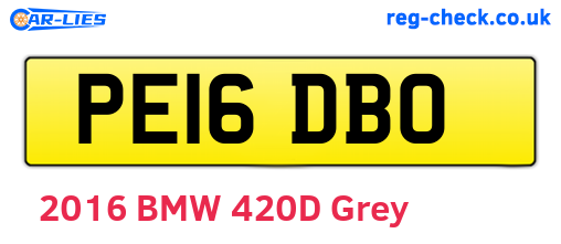 PE16DBO are the vehicle registration plates.