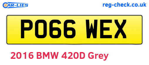 PO66WEX are the vehicle registration plates.