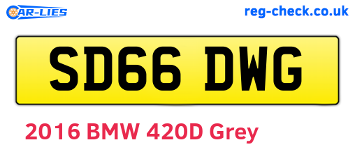 SD66DWG are the vehicle registration plates.