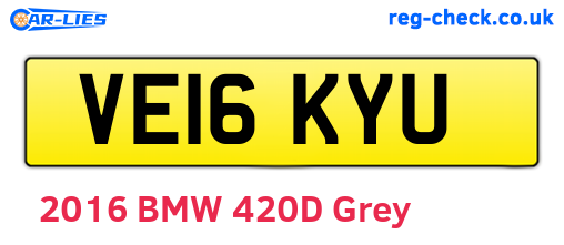 VE16KYU are the vehicle registration plates.