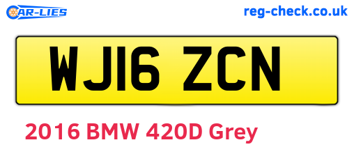 WJ16ZCN are the vehicle registration plates.