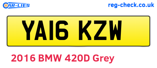 YA16KZW are the vehicle registration plates.