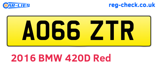 AO66ZTR are the vehicle registration plates.