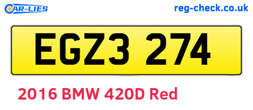 EGZ3274 are the vehicle registration plates.