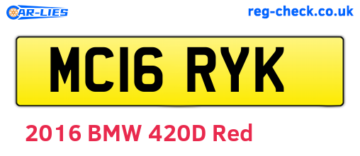 MC16RYK are the vehicle registration plates.