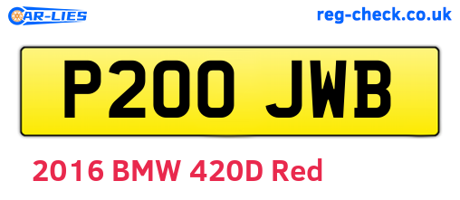 P200JWB are the vehicle registration plates.