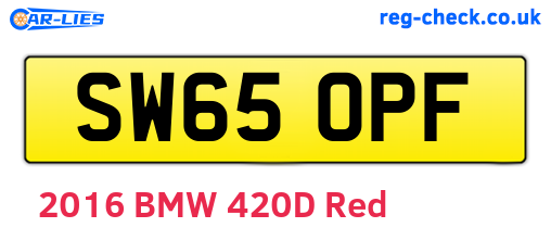 SW65OPF are the vehicle registration plates.