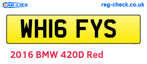 WH16FYS are the vehicle registration plates.