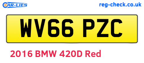 WV66PZC are the vehicle registration plates.