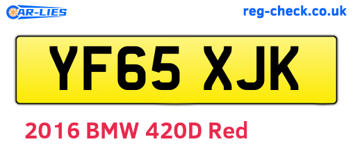 YF65XJK are the vehicle registration plates.